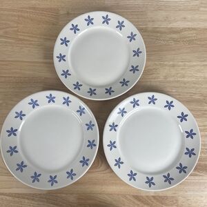 Vintage Ikea 17277 Blue Flower Rim Dinner Plates Russia 9” Set of 3